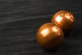 pair of copper Chinese balls Baoding Royalty Free Stock Photo