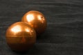 pair of copper Chinese balls Baoding Royalty Free Stock Photo