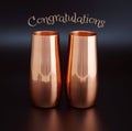 Pair Of Copper Goblets With Congratulations Text