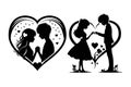 A Pair couple loving Vector & Illustration Silhouetee