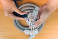 Pair of CPAP mask and tubing. Royalty Free Stock Photo