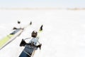 Pair of Cross Country Skies on Snow Royalty Free Stock Photo