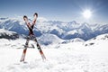 Pair of cross skis Royalty Free Stock Photo