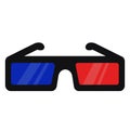 A pair of cute cartoon style 3D cinema glasses.