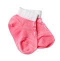 Pair of cute child socks on white background Royalty Free Stock Photo