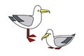 A pair of cute seagulls for logo, decoration or emblem