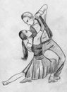 Pair dancing tango