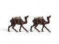 Pair of Decorative Brass and Brown Camel Figurines Royalty Free Stock Photo