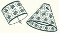 Pair of Decorative Conical Lamp Shades Floral Pattern, vector design Generative AI Royalty Free Stock Photo