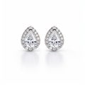 Stunning Pear Diamond Earrings With White Diamond Framed Edges