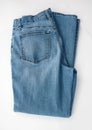 Pair of Denim Blue Jeans Isolated Royalty Free Stock Photo