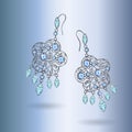 A pair of diamond earrings Royalty Free Stock Photo