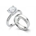 Pair of Diamond Rings with Engagement Ring and Diamond Wedding Ring