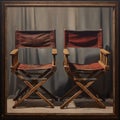 Pair of Directors Chairs in the Frame. Generative AI