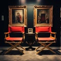 Pair of Directors Chairs in the Frame. Generative AI