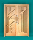 2 Main Door Design, Has a Design Model of the Names of Allah and Muhammad in the Form of 3d Illustrations Royalty Free Stock Photo