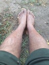 The pair of dry and dirty legs