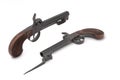 Pair duel cap guns (pistol) of the 19th century