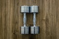 A Pair of Dumbells in a Sport Fitness