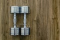 Pair of Dumbells in a Sport Fitness Room