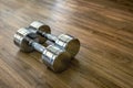 Pair of Dumbells in a Sport Fitness Room