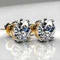 a pair of earrings with blue and white diamonds Royalty Free Stock Photo