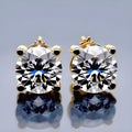 a pair of earrings with blue and white diamonds Royalty Free Stock Photo