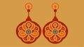 A pair of earrings with intricate designs and patterns representing the complexity of the brain and its ability to store Royalty Free Stock Photo