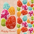 Pair of easter cards with painted eggs