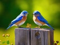 Pair of Eastern Bluebird