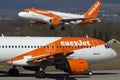 A pair of EasyJet Airbus at Geneva Royalty Free Stock Photo