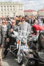 A pair of elderly bikers from France.