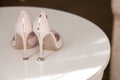 Pair of elegant brides biege shoes