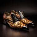 Pair of Elegant Shoes with Intricate Lace Designs