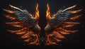 a pair of fiery wings. Generative AI Royalty Free Stock Photo