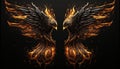 a pair of fiery wings. Generative AI