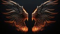 a pair of fiery wings. Generative AI Royalty Free Stock Photo