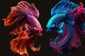 pair of fighting fish in form of betta fish with exotic color