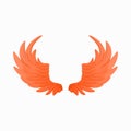 Pair of fire wings icon, cartoon style