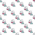 Pair of Flask vector Chemical colored seamless pattern Royalty Free Stock Photo