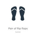 Pair of flip flops icon vector. Trendy flat pair of flip flops icon from summer collection isolated on white background. Vector Royalty Free Stock Photo