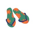 Pair of Flip Flops, Summer Travel Symbol Vector Illustration Royalty Free Stock Photo