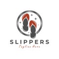 pair of flip flops vector illustration logo Royalty Free Stock Photo