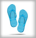 Pair of flip-flops on a white background. Vector illustration. Royalty Free Stock Photo