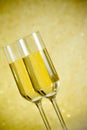 A pair of flutes of champagne abstract background Royalty Free Stock Photo