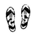 Pair footprints human shoes silhouette. Shoe soles print. Vector footstep icon, isolated footstamp on white background Royalty Free Stock Photo