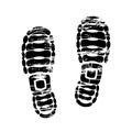 Pair footprints human shoes silhouette. Shoe soles print. Vector footstep icon, isolated footstamp on white background Royalty Free Stock Photo