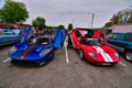 Pair of Ford GT sports cars at the Monticello lions club car show May 21 2022