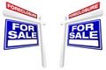 Pair of Foreclosure For Sale Real Estate Signs