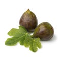 Fresh ripe figs and leaves